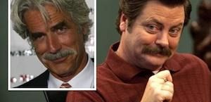 Sam Elliott gościnnie jako sobowtór Rona Swansona w 6 sezonie 