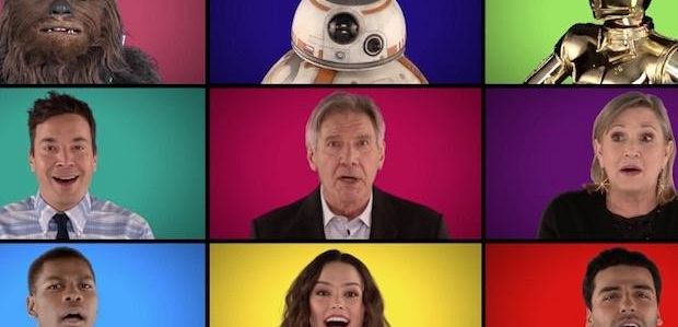 Klip z „Tonight Show”: Harrison Ford, Carrie Fisher wykonują składankę z „Gwiezdnych wojen”