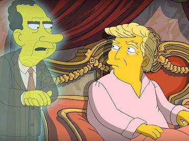 Prezydent Trump spotyka się z duchem Richarda Nixona w „Simpsonach”