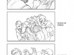 Żywe trupy: Szkice sceny w supermarkecie z odcinka 30 Days Without an Accident