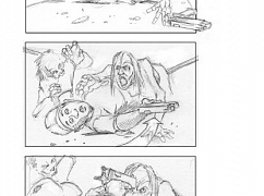 Żywe trupy: Szkice sceny w supermarkecie z odcinka 30 Days Without an Accident