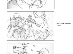 Żywe trupy: Szkice sceny w supermarkecie z odcinka 30 Days Without an Accident